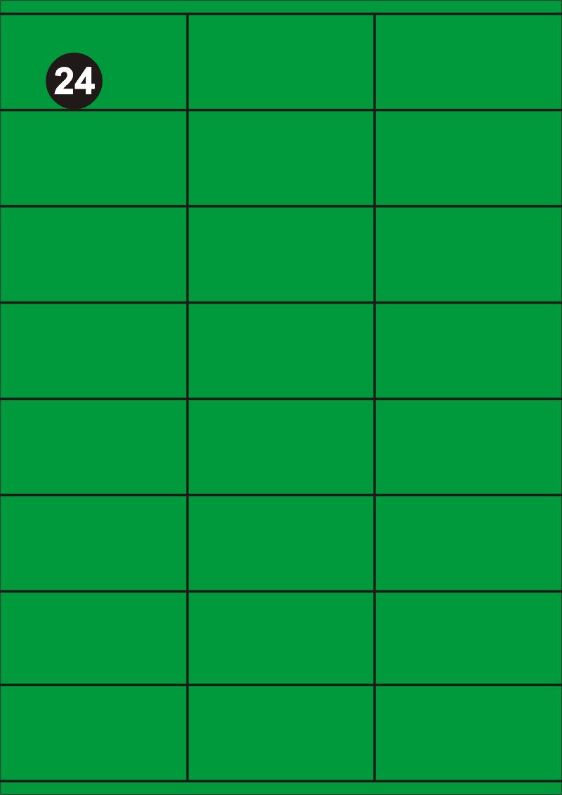 FOPRINT Samolepící etikety 70x36 mm, A4 - zelené (balení 20 listů)