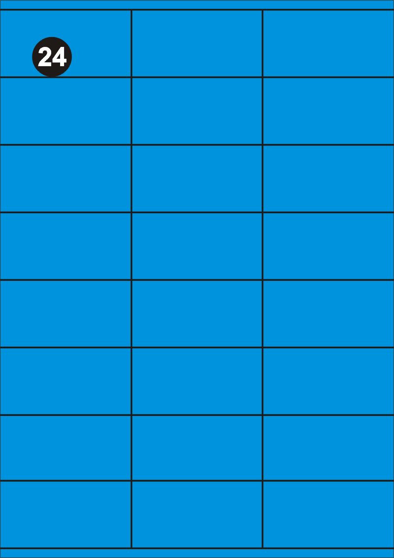 FOPRINT Samolepící etikety 70x36 mm, A4 - modré (balení 20 listů)