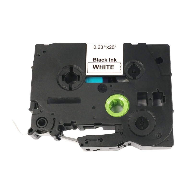 Páska pro popisovače BROTHER - typ TZE-S211 - 6 mm bílá - černý tisk - extrémně lepivá páska - kompatibilní
