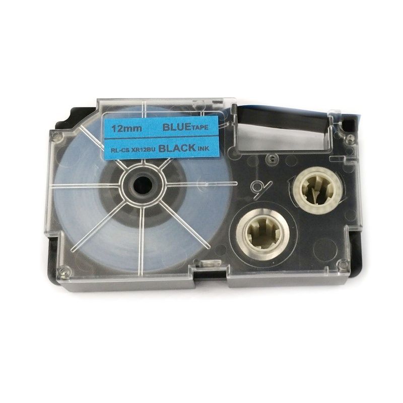Páska pro popisovače CASIO XR-12BU Blue / Black print 12mm - kompatibilní