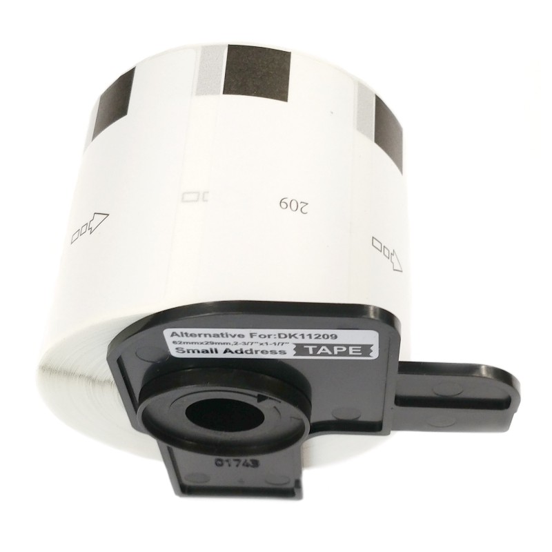 Etikety / štítky pro tiskárny BROTHER QL - typ DK-11209 - kompatibilní - 62 mm x 29 mm - 800 kusů, bílá (úzké adresní štítky)