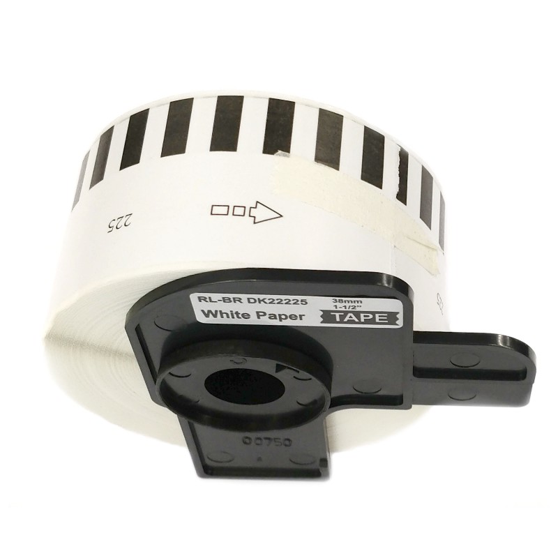 Etikety / štítky pro tiskárny BROTHER QL - typ DK-22225 - kompatibilní - 38 mm x 30,48 m, bílá (papírová samolepící role)