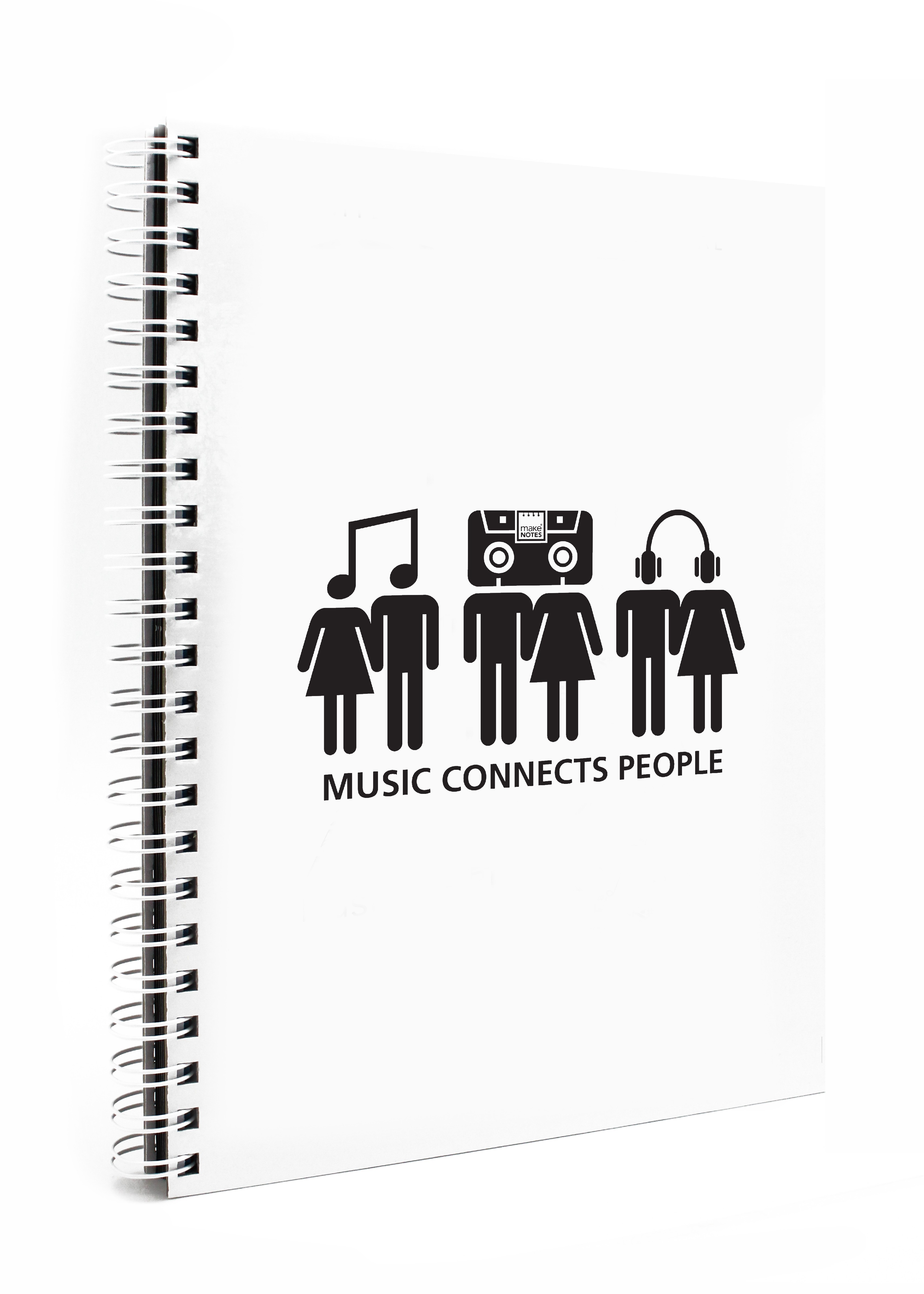 MAKENOTES Záznamová kniha A4 MUSIC bílé desky