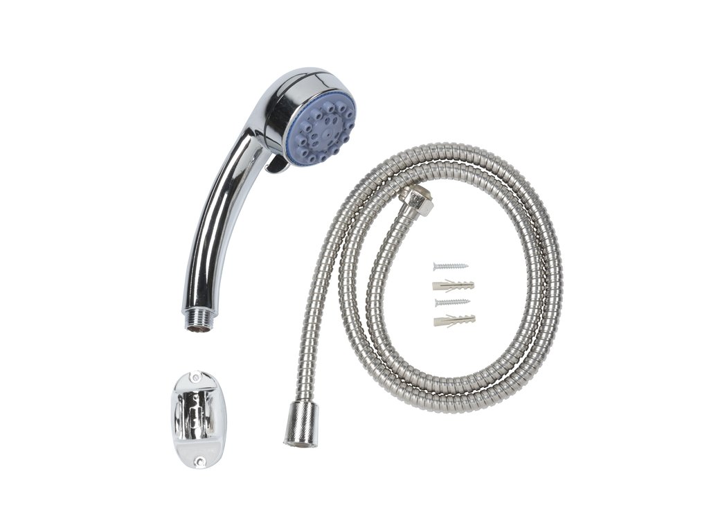 2367 sprchovy set sprchova hlavice prumer 6 5 cm petipolohova sprchova hadice 150cm a hak na uchyceni na stenu