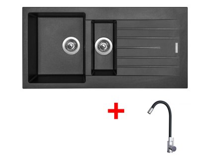 4478281 8596142054794 sinks perfecto 1000.1 metalblack elasta nerez cerna