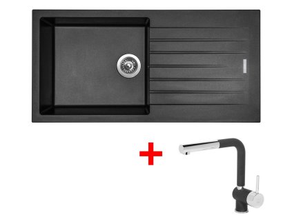 4289842 8596142050925 sinks perfecto 1000 metalblack mix 3 p gr