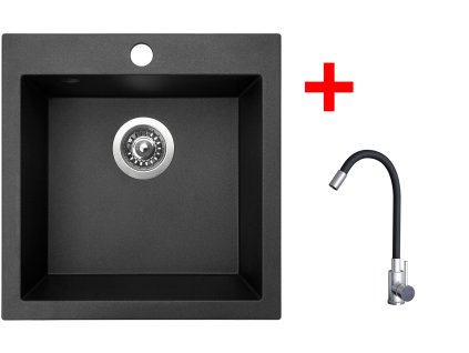 4478037 8596142053728 sinks viva 455 metalblack elasta nerez cerna