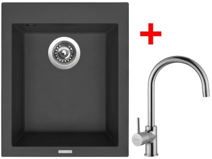 4289186 8596142046652 sinks cube 410 pureblack vitalia