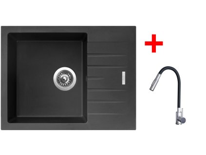 4478491 8596142056507 sinks perfecto 650 pureblack elasta s nerez cerna