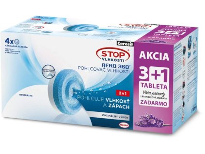 21282 ceresit stop vlhkosti aero 360 nahradni tablety 3x neutralni 1x levandule zdarma 4x450g