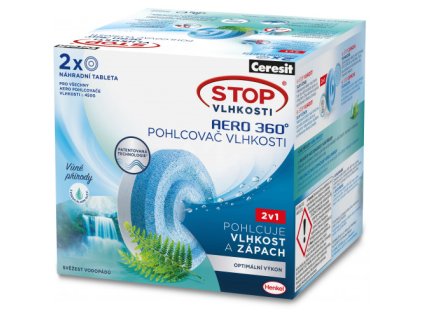 16791 ceresit stop vlhkosti aero 360 nahradni tablety 2v1 svezest vodopadu 2x450g