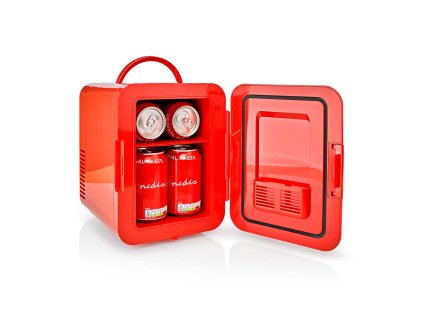 23117 nedis kafr120crd prenosna mini lednicka 4 l ac 100 240 v 12 v cervena