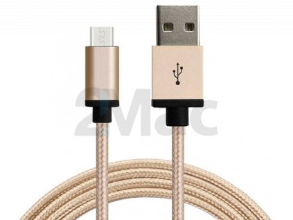 Synchronizační a nabíjecí kabel Micro USB - 1,8m - Zlatý
