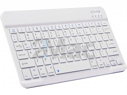 Bezdrátová podsvícená klávesnice pro iMac, PC, notebooky, tablety, telefony - bílá