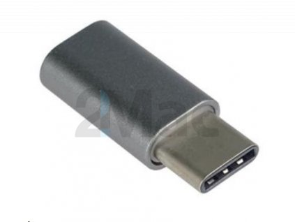 PREMIUMCORD Adaptér USB 3.1 C/samec - USB 2.0 Micro-B/samice, kovově šedý