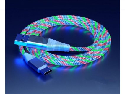 USB-USC-C rychlo nabíječka s LED podsvícením - multicolor