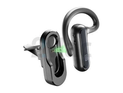 Bluetooth headset Cellularline CAR FLAT včetně nabíjecí základny do auta, černý