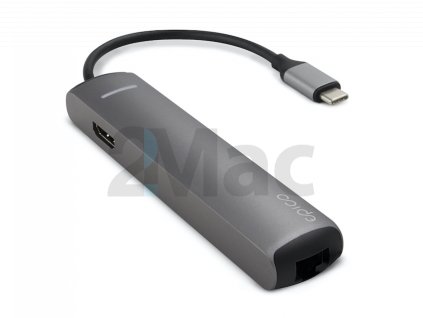 Epico USB Type-C HUB SLIM (4K HDMI & Ethernet) - space grey, black cable