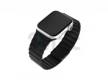 Silikonový řemínek FIXED Magnetic Strap s magnetickým zapínáním pro Apple Watch 38/40/41mm, černý
