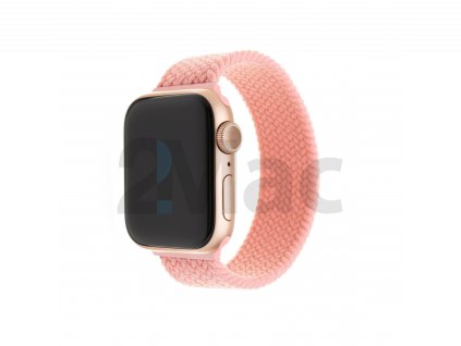 Elastický nylonový řemínek FIXED Nylon Strap pro Apple Watch 42/44/45/49mm, velikost XS, růžový