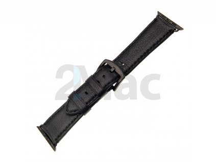 Kožený řemínek FIXED Berkeley pro Apple Watch 42/44/45mm s černou sponou, velikost L, černý