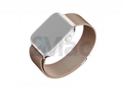 Síťovaný nerezový řemínek FIXED Mesh Strap pro Apple Watch 38/40/41mm, růžove zlatý