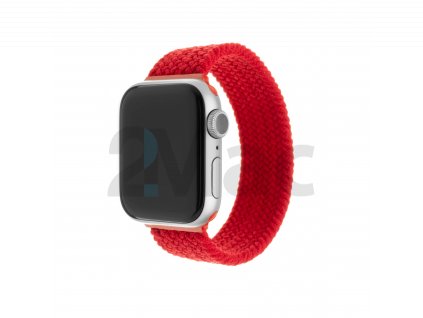 Elastický nylonový řemínek FIXED Nylon Strap pro Apple Watch 42/44/45/49mm, velikost L, červený