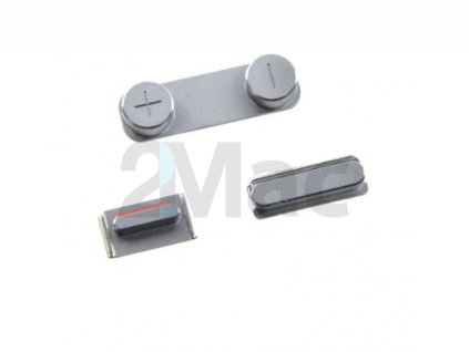 Boční kovová tlačítka pro Apple iPhone 5 - Silver