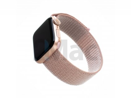 Nylonový řemínek FIXED Nylon Strap pro Apple Watch 42/44/45/49mm, růžově zlatý