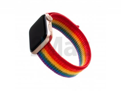 Nylonový řemínek FIXED Nylon Strap pro Apple Watch 38/40/41mm, duhový