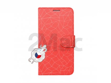 Pouzdro typu kniha FIXED FIT pro Apple iPhone XS, motiv Red Mesh