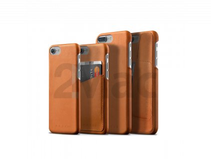 MUJJO Leather Wallet Case pro iPhone 8 Plus / 7 Plus - žlutohnedý