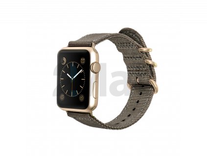 Monowear Gray Nylon Band pro Apple Watch - Gold Luxury 38 mm