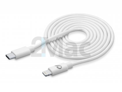 USB-C datový kabel CellularLine s konektorem Lightning, 200 cm, bílý