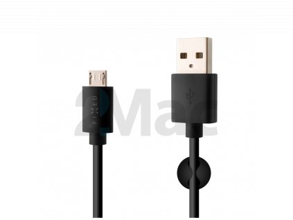 Datový a nabíjecí kabel FIXED s konektory USB/micro USB, 1 metr, černý