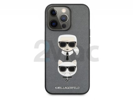 Karl Lagerfeld Saffiano Case iPhone 13 Pro, Silver