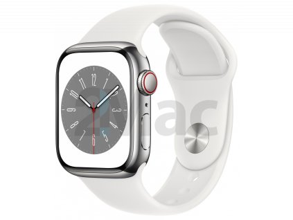 Apple Watch S8 Cell 41mm Silver Steel, White Sport