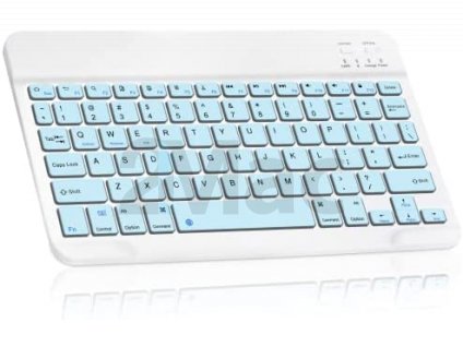 Bezdrátová klávesnice pro iMac, PC, notebooky, tablety, telefony - bílo-modrá