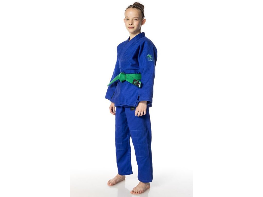 kindeer judo anzug dax kids baumwolle mit weissem guertel blau 01 800x800