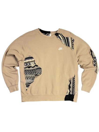 Upcycled Coogi x Nike Mens Crewneck | Beige