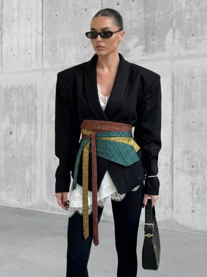 Reworked Silk Tie Belt / No. 01 EMERALD