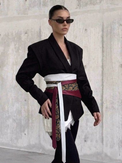 Upcycled Silk Tie Belt / No. 04 PAISLEY