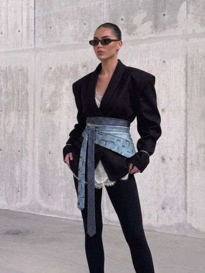 Upcycled Silk Tie Belt / No. 05 COBALT