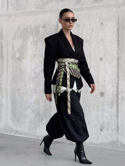 Upcycled Silk Tie Belt / No. 06 OLIVE GREEN