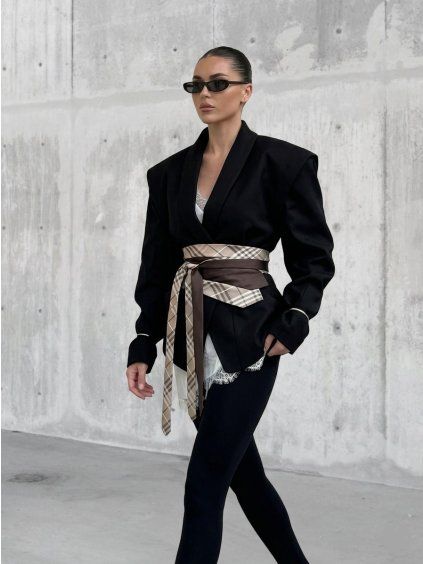 Upcycled Silk Tie Belt / No. 08 LONDON CHECK