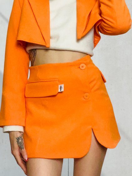 Upcycled Blazer Skirt | LIGHT ORANGE