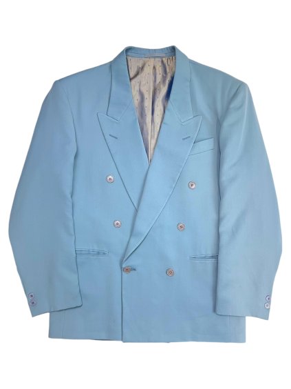 Pastel blue vintage mens wool blazer