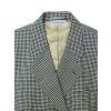 Womens Upcycled Raw Edge Bonacelli Crop Wool Blazer | Beige & Blue Houndstooth
