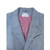 Women’s Upcycled Raw Edge Ted Nicol Crop Wool Blazer | Blue & White Herringbone