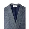 Womens Upcycled Raw Edge Excelsior Club Crop Wool Blazer | Blue & Gray Herringbone